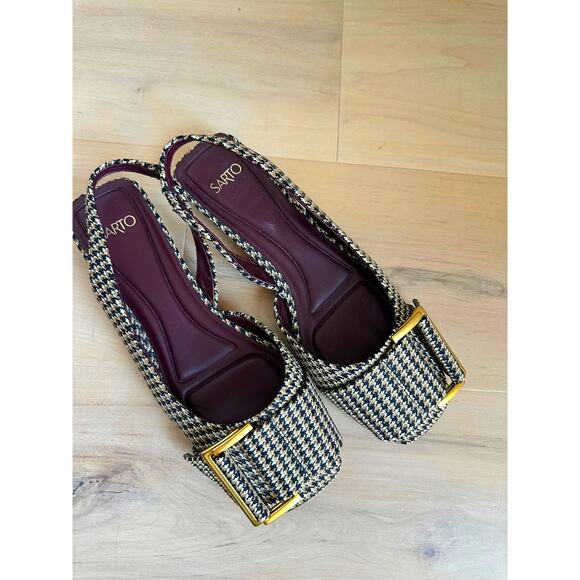 Franco Sarto Tracy flats Size 6 Plaid Slingback Fall Fashion Academia - Picture 3 of 7